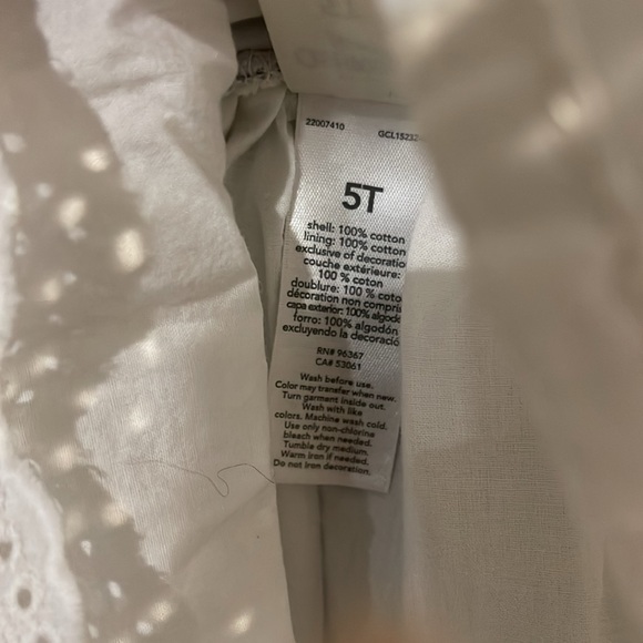 Oshkosh b’gosh toddlers 5t denim and lace overalls jumper dress like new - Picture 9 of 12